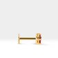 Köşeli Çiçek Yakutlu Piercing, 8 MM , 1.2 MM, 14K Sarı-Beyaz-Kırmızı Altın | LP00004R