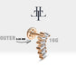 5'li Baget Pırlanta Piercing, 8 MM , 1.2 MM, 14K Sarı-Beyaz-Kırmızı Altın | LP00020D