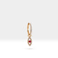 Yakut Göz Sallantılı Küpe, 16 MM , 14K Sarı-Beyaz-Kırmızı Altın | LE00053DR