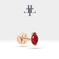 Markiz Yakut Piercing, 8 MM , 1.2 MM, 14K Sarı-Beyaz-Kırmızı Altın | LP00022R