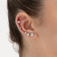 Yıldız Pırlantalı Piercing, 8 MM , 1.2 MM, 14K Sarı-Beyaz-Kırmızı Altın | LP00019D