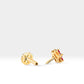 Köşeli Çiçek Yakutlu Piercing, 8 MM , 1.2 MM, 14K Sarı-Beyaz-Kırmızı Altın | LP00004R