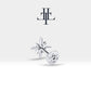 Pırlantalı Kutup Yıldızı Piercing, 8 MM , 1.2 MM, 14K Sarı-Beyaz-Kırmızı Altın | LP00001D