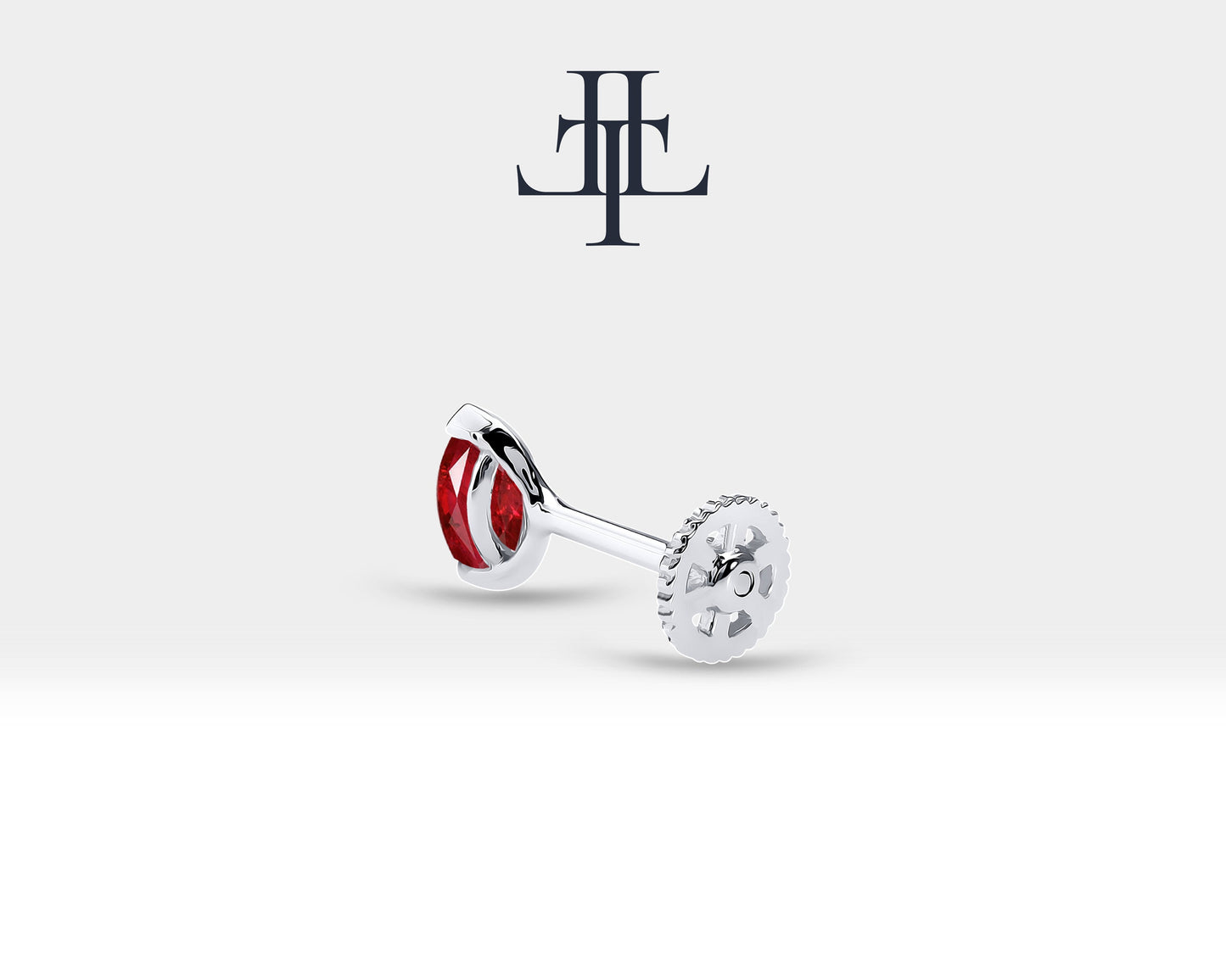 Markiz Yakut Piercing, 8 MM , 1.2 MM, 14K Sarı-Beyaz-Kırmızı Altın | LP00022R