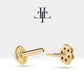 Çiçek Yakutlu Piercing, 8 MM , 1.2 MM, 14K Sarı-Beyaz-Kırmızı Altın | LP00038R