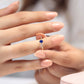 Oval Safir Ayrık Pırlantalı Sade Yüzük, 14K Sarı-Beyaz-Kırmızı Altın | LR00059DS