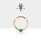 Yeşil Garnetlı Halka Piercing, 10-12 MM , 1.2 MM, 14K Sarı-Beyaz-Kırmızı Altın | LC00032G