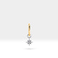 Kutup Yıldızı Sallantılı Halka Piercing Küpe, 12 MM , 14K Sarı-Beyaz-Kırmızı Altın | LE00050D