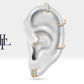 Beş Pırlantalı Halka Piercing Küpe, 13 MM , 1.2 MM, 14K Sarı-Beyaz-Kırmızı Altın | LE00017D
