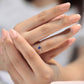 Oval Safir Ayrık Pırlantalı Sade Yüzük, 14K Sarı-Beyaz-Kırmızı Altın | LR00059DS