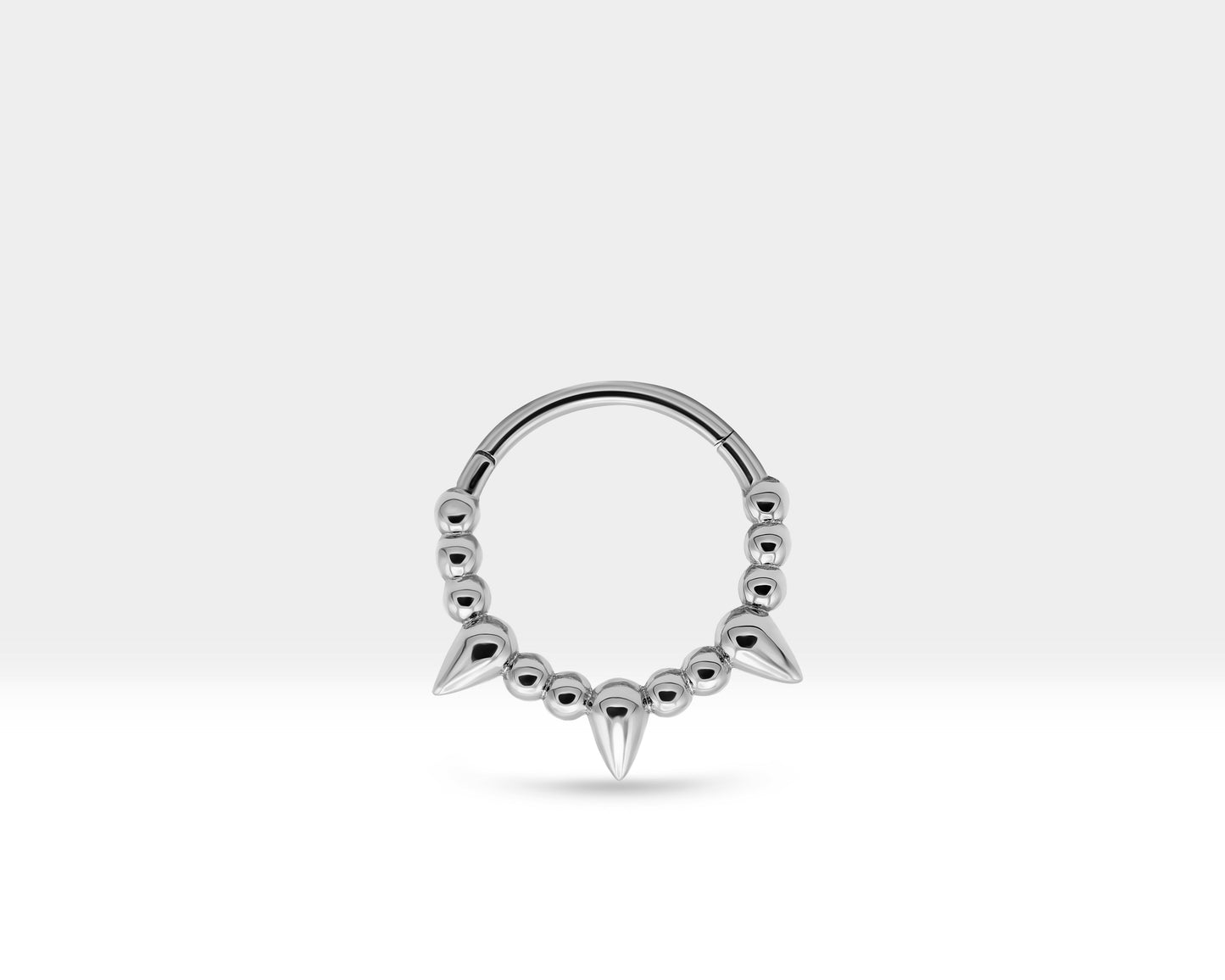 Çivili Halka Piercing, 15 MM , 1.2 MM, 14K Sarı-Beyaz-Kırmızı Altın | LC00052-2