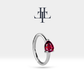 Damla Yakut Halka Piercing Küpe, 12 MM , 1.2 MM, 14K Sarı-Beyaz-Kırmızı Altın | LE00008R