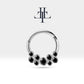 Dağınık Siyah Pırlanta Halka Piercing, 10-12 MM , 1.2 MM, 14K Sarı-Beyaz-Kırmızı Altın | LC00001B