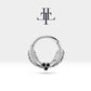 Yaprak Motifli Siyah Pırlantalı Halka Piercing, 12 MM , 1.2 MM, 14K Sarı-Beyaz-Kırmızı Altın | LC00003B