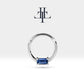 Baget Safirli Halka Piercing, 12 MM , 1.2 MM, 14K Sarı-Beyaz-Kırmızı Altın | LC00008S