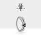 Yaprak Motifli Siyah Pırlanta Halka Piercing, 12 MM, 1.2 MM, 14K Sarı-Beyaz-Kırmızı Altın | LC00004B