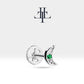 Minik Hilal Yeşil Garnetlı Piercing, 8 MM , 1.2 MM, 14K Sarı-Beyaz-Kırmızı Altın | LP00015G