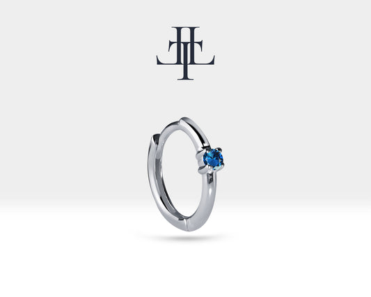 Safir Küpe, 12 MM , 14K Sarı-Beyaz-Kırmızı Altın | LE00006S