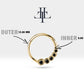 Süzme Siyah Pırlantalı Halka Piercing, 12 MM , 1.2 MM, 14K Sarı-Beyaz-Kırmızı Altın | LC00018B