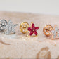 Markiz Yakutlu Yıldız Piercing, 8 MM , 1.2 MM, 14K Sarı-Beyaz-Kırmızı Altın | LP00014R