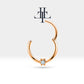 Altı Köşeli Yıldız Pırlantalı Halka Piercing, 12 MM , 1.2 MM, 14K Sarı-Beyaz-Kırmızı Altın | LC00037D