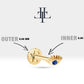 Safirli Göz Piercing, 8 MM , 1.2 MM, 14K Sarı-Beyaz-Kırmızı Altın | LP00012S