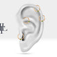 Altı Köşeli Yıldız Yeşil Garnetlı Halka Piercing, 12 MM , 1.2 MM, 14K Sarı-Beyaz-Kırmızı Altın | LC00037G