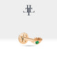 Yeşil Garnetlı Göz Piercing, 8 MM , 1.2 MM, 14K Sarı-Beyaz-Kırmızı Altın | LP00012G