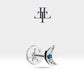 Minik Hilal Safirli Piercing, 8 MM , 1.2 MM, 14K Sarı-Beyaz-Kırmızı Altın | LP00015S
