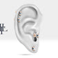 Minik Hilal Safirli Piercing, 8 MM , 1.2 MM, 14K Sarı-Beyaz-Kırmızı Altın | LP00015S