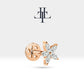 Markiz Pırlantalı Yıldız Piercing, 8 MM , 1.2 MM, 14K Sarı-Beyaz-Kırmızı Altın | LP00014D