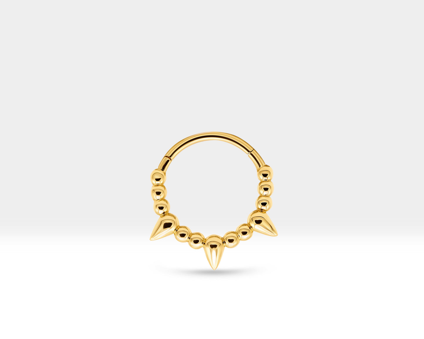 Çivili Halka Piercing, 15 MM , 1.2 MM, 14K Sarı-Beyaz-Kırmızı Altın | LC00052-2