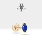 Markiz Safir Piercing, 8 MM , 1.2 MM, 14K Sarı-Beyaz-Kırmızı Altın | LP00022S